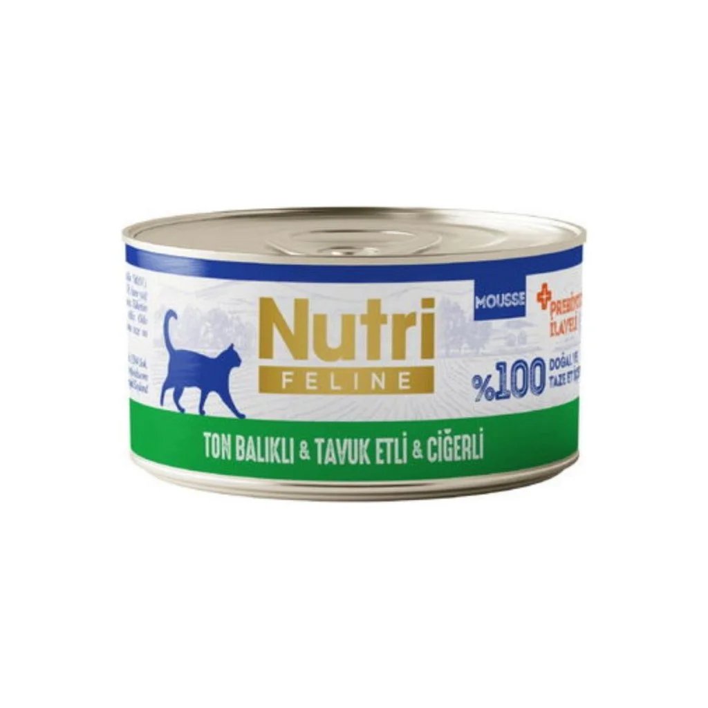 Nutri Feline New Ton Tavuk ve Ciğerli Tahılsız Kedi Konservesi 70