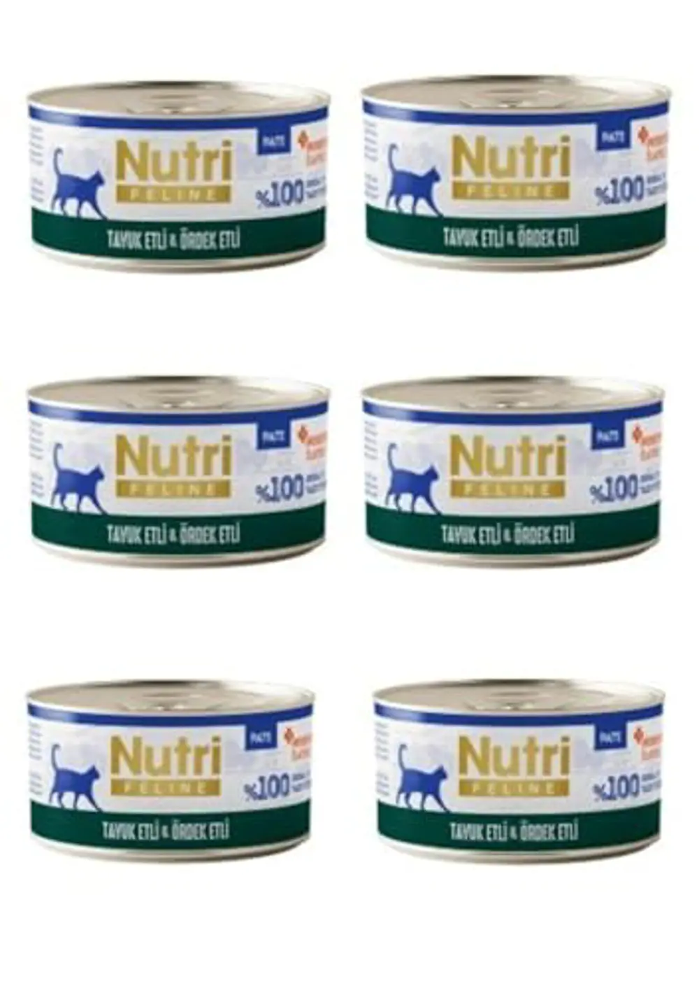 Nutri Feline Tahılsız Tavuk Etli ve Ördekli Pate Kedi Konservesi 