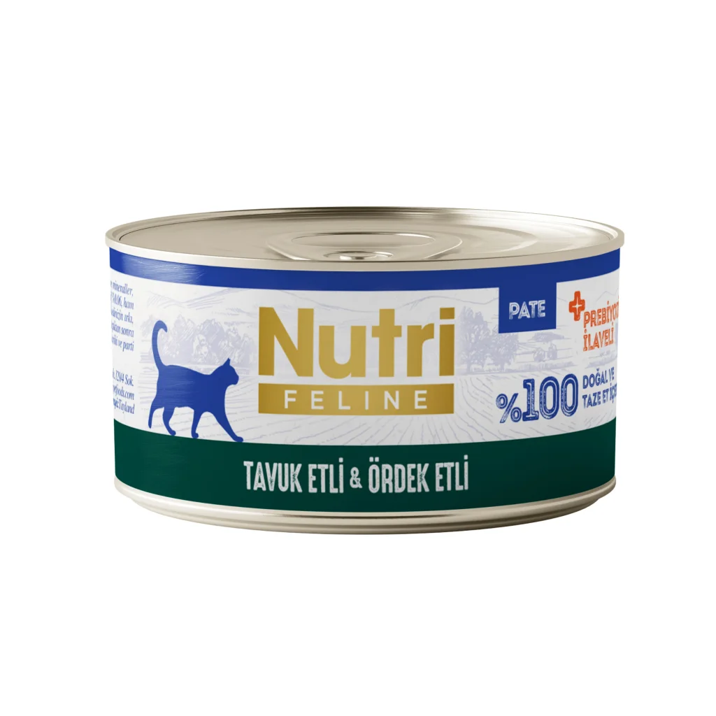 Nutri Feline Tuk ve Ördek Etli Tahılsız Prebiyotik İleli Ezme Yetişkin Kedi Konservesi 70gr