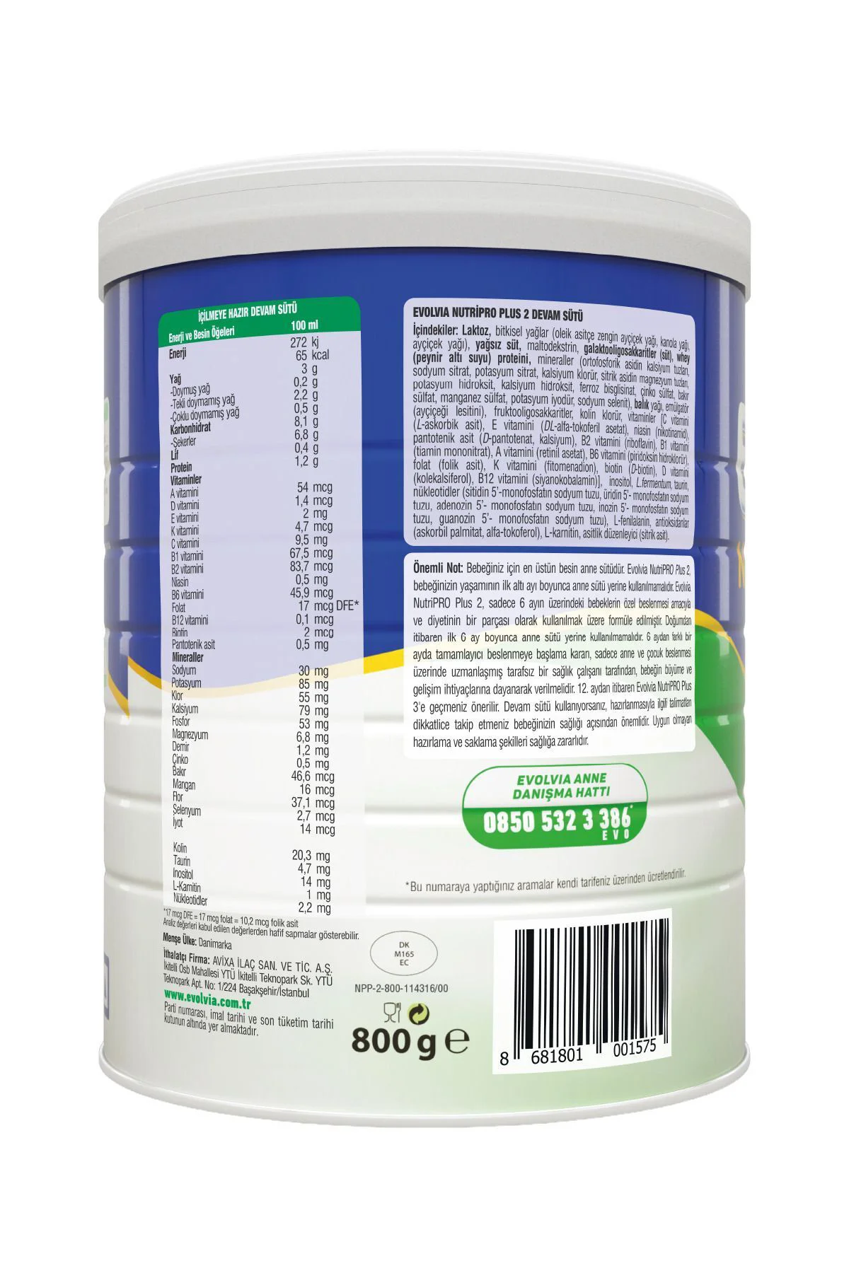 Nutripro Plus 2 Bebek Sütü 800 g