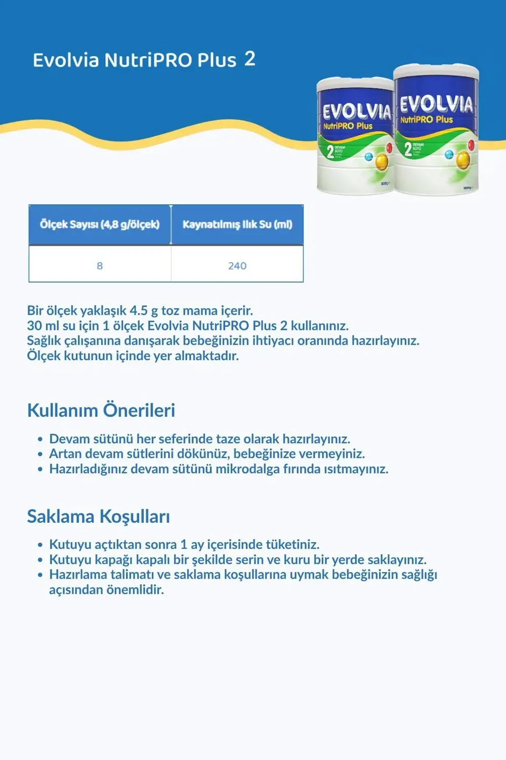 Nutripro Plus 2 Bebek Sütü 800 g