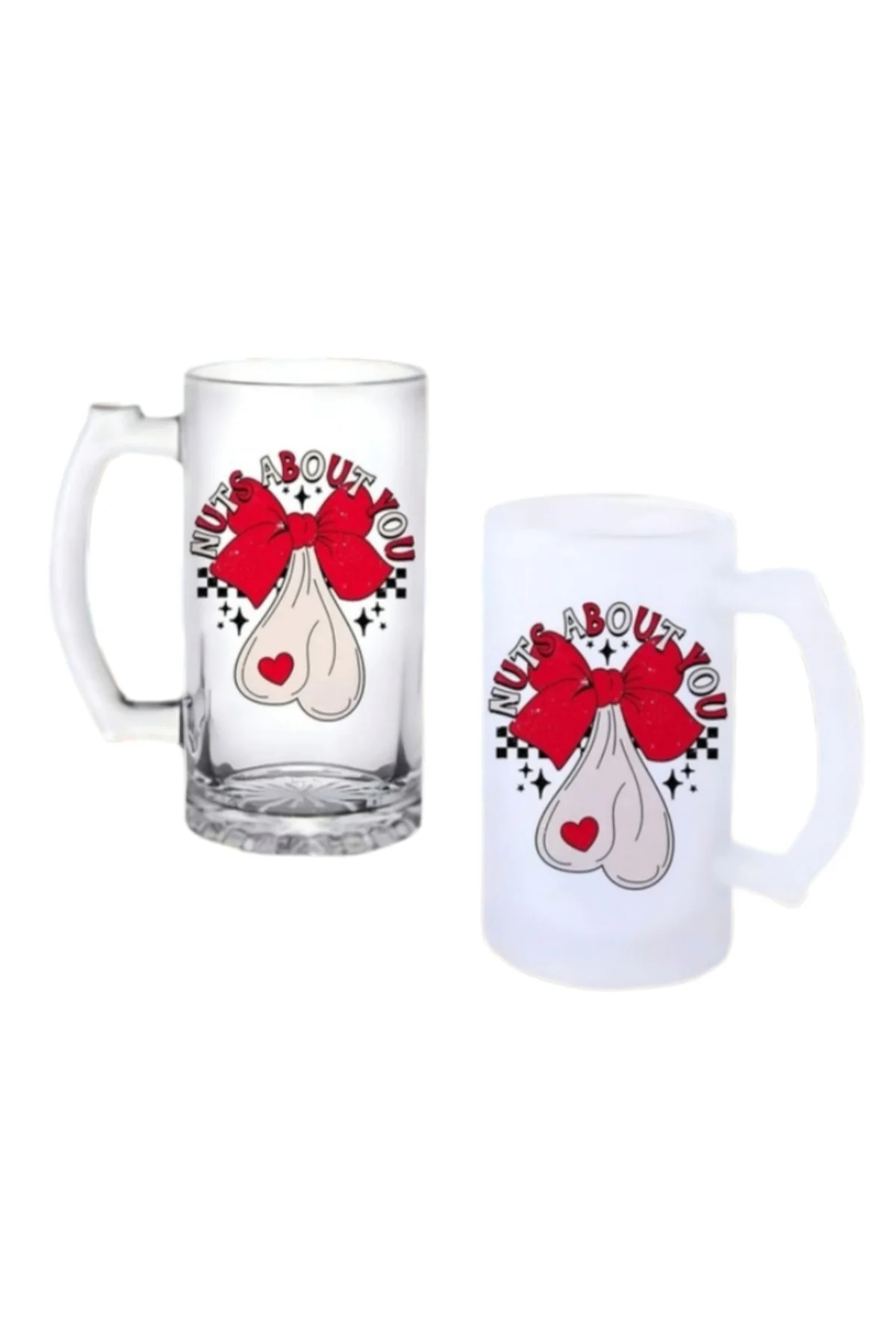 Nutz Kulplu Bira Bardağı Buzlu veya Şeffaf Seçenekli 0168