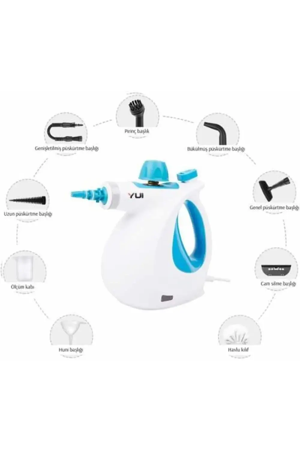 Nv602 Mini Steam Cleaner Çok Fonksiyonlu 9 Parça Buharlı Temizlik