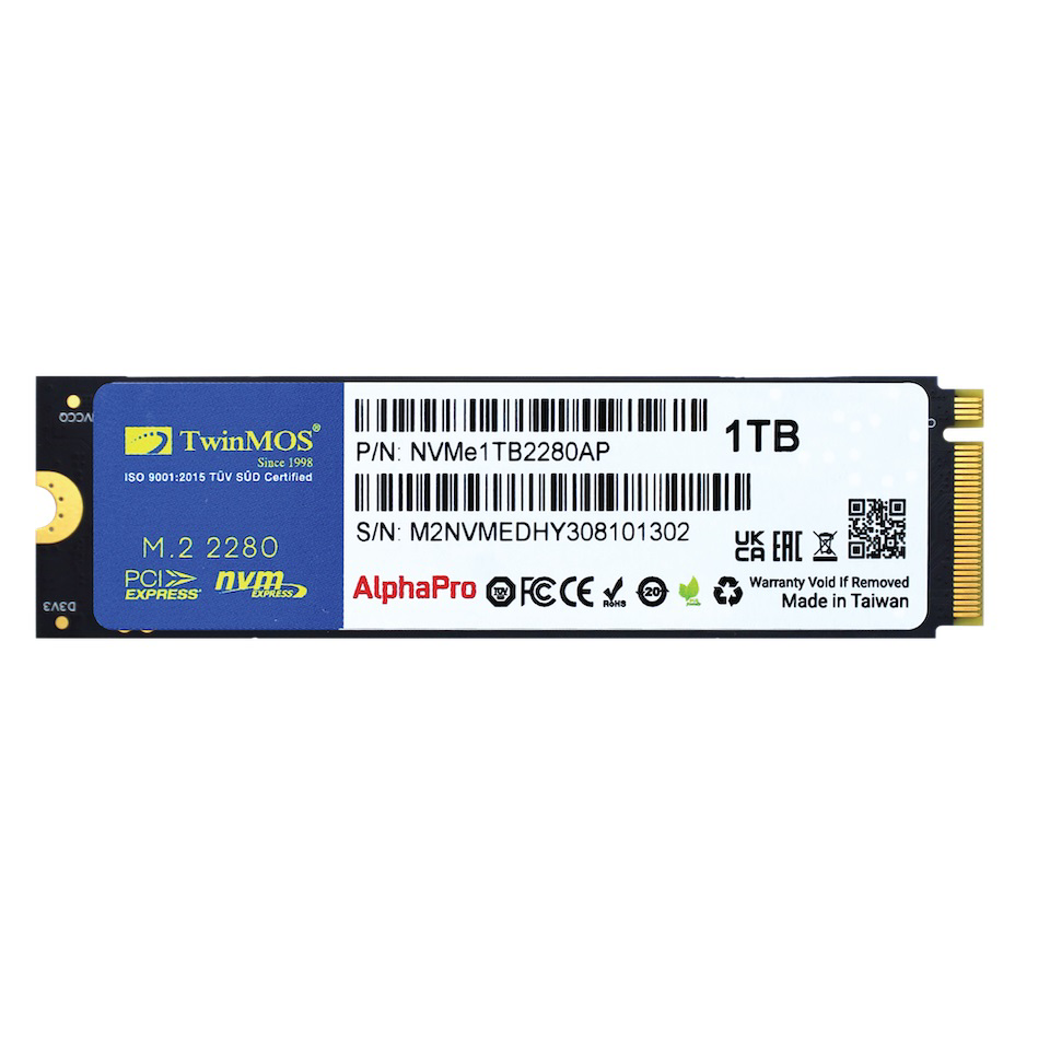 Twinmos Nvme1tb2280ap, Alphapro, 1Tb, M.2 Pcie  Nvme, Gen3, Ssd, 3600-325
