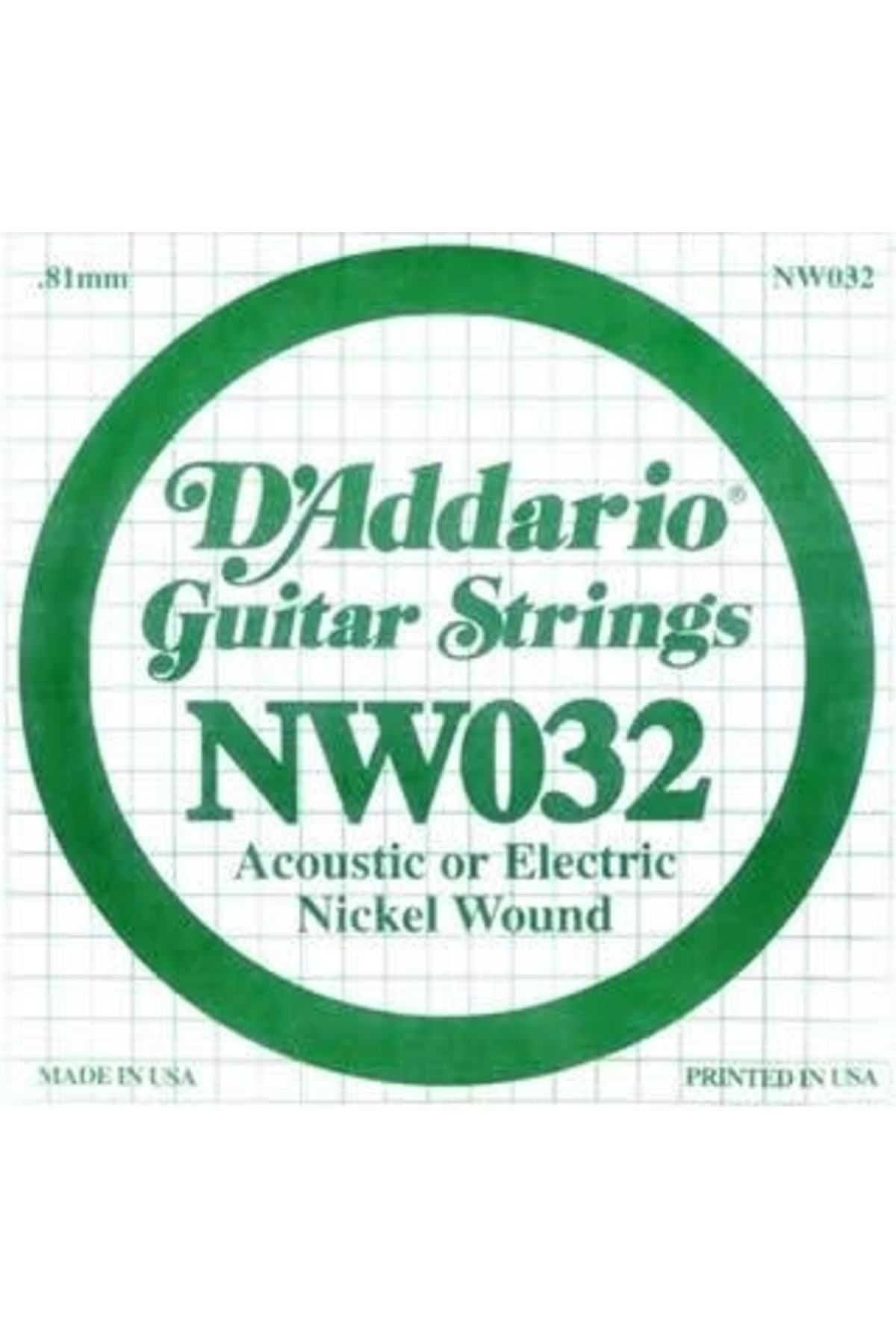 Daddario Nw032 Elektro Ve Akustik Tek Tel, (La), Nickel