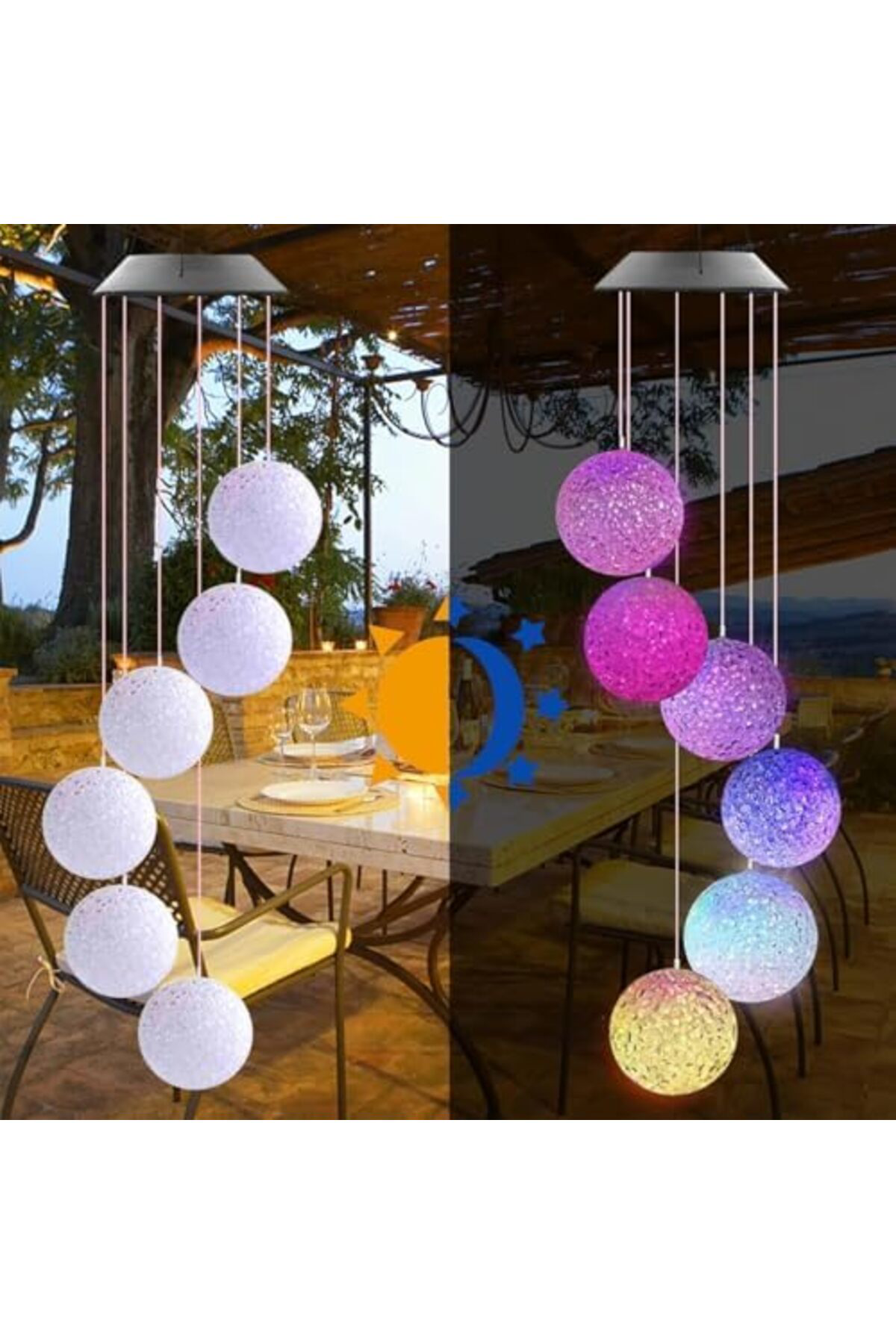 NwoTeknoloji Güneş Enerjili Renk Geçişli Kristal Top Aydınlatma/G