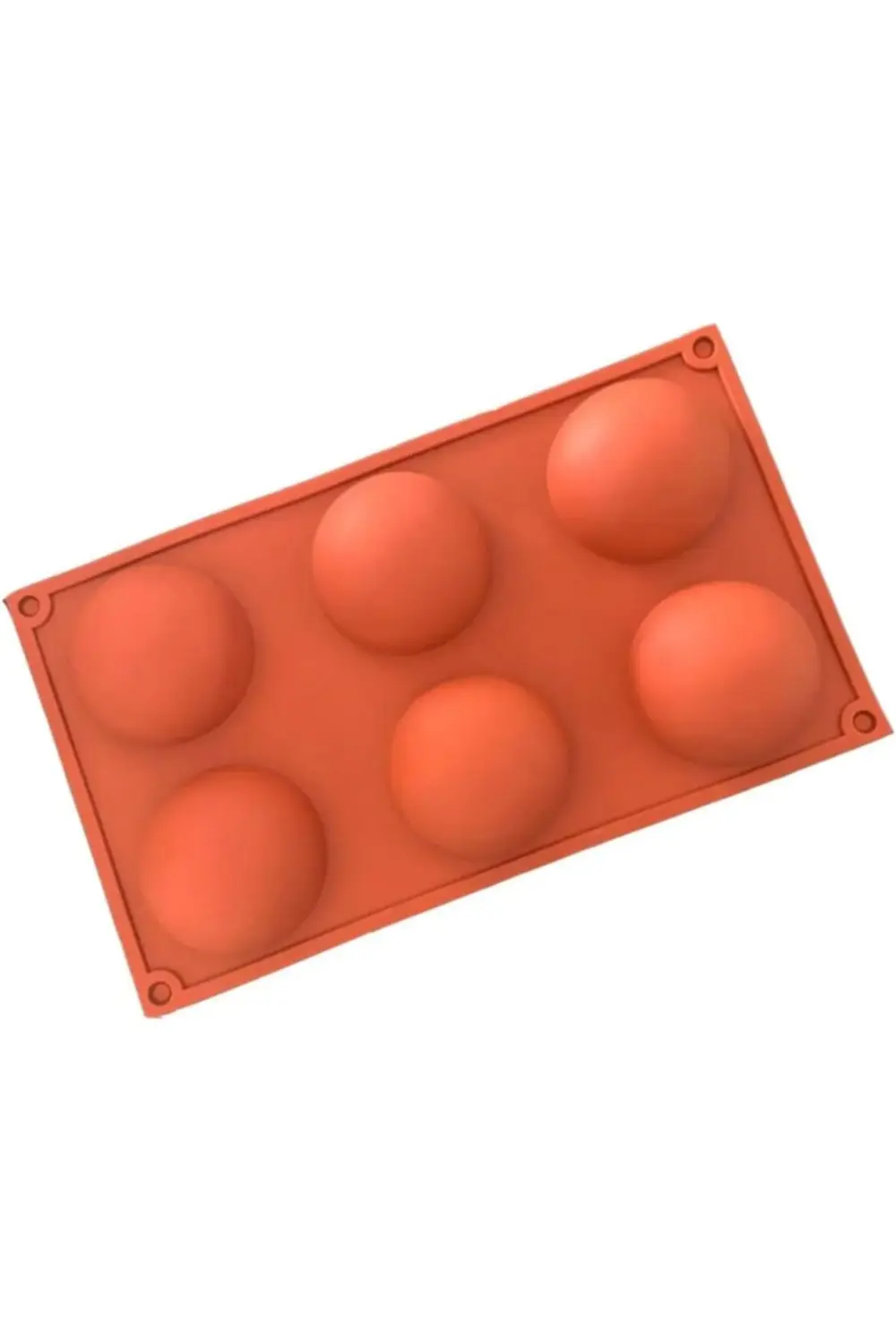 NwoTeknoloji Silikon Kek Kalıp 6 Lı Yarım Küre KAHVERENGİ ecmelNM