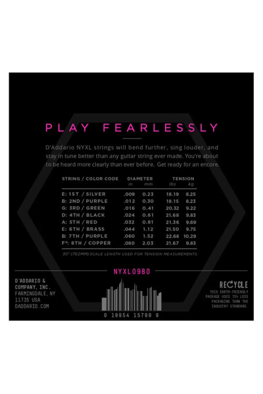 NYXL0980 ELEKTRO GİTAR TEL SETİ, SUPER LIGHT (NICKEL-CARBON NYXL0
