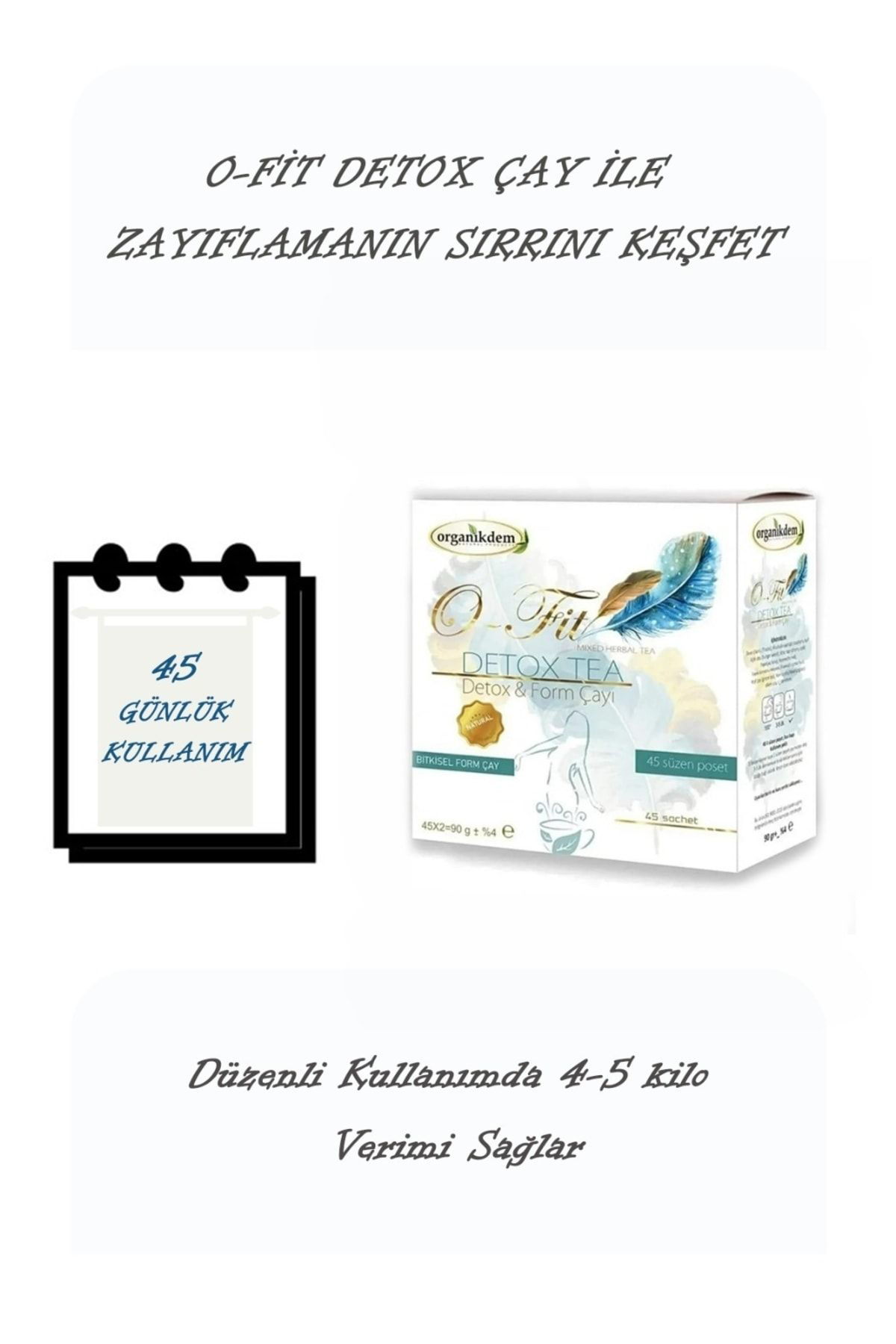 Organikdem O-Fit Detox Tea (Form Çayı) 45X2=90G. 45'Li Süzen Poşet