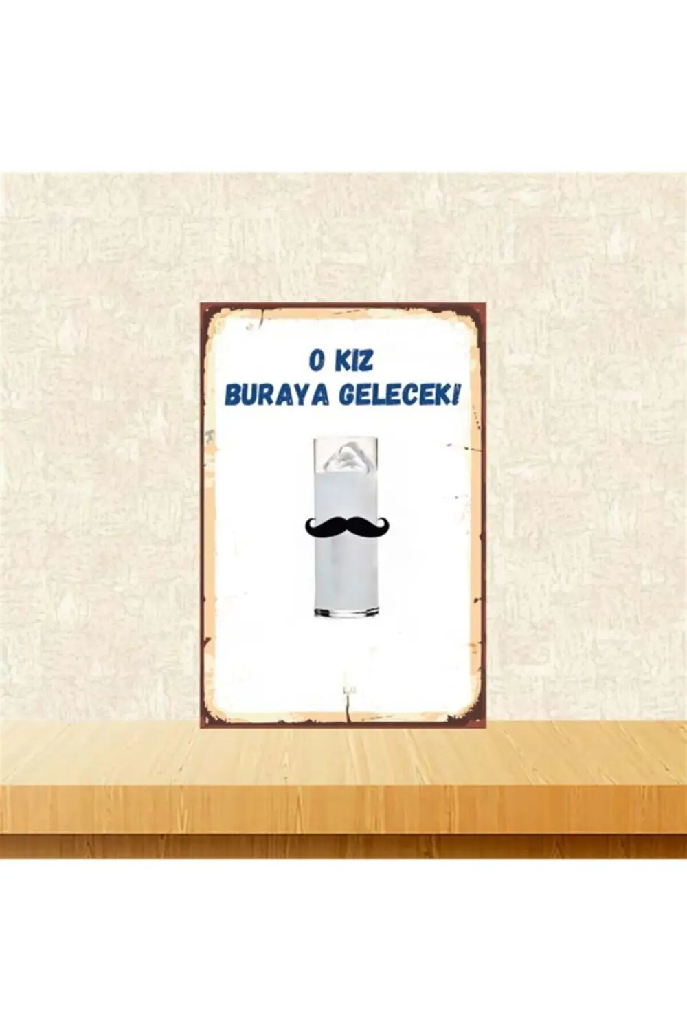 O Kız Buraya Gelecek 20-30 cm Retro Ahşap Poster Tkfx4319