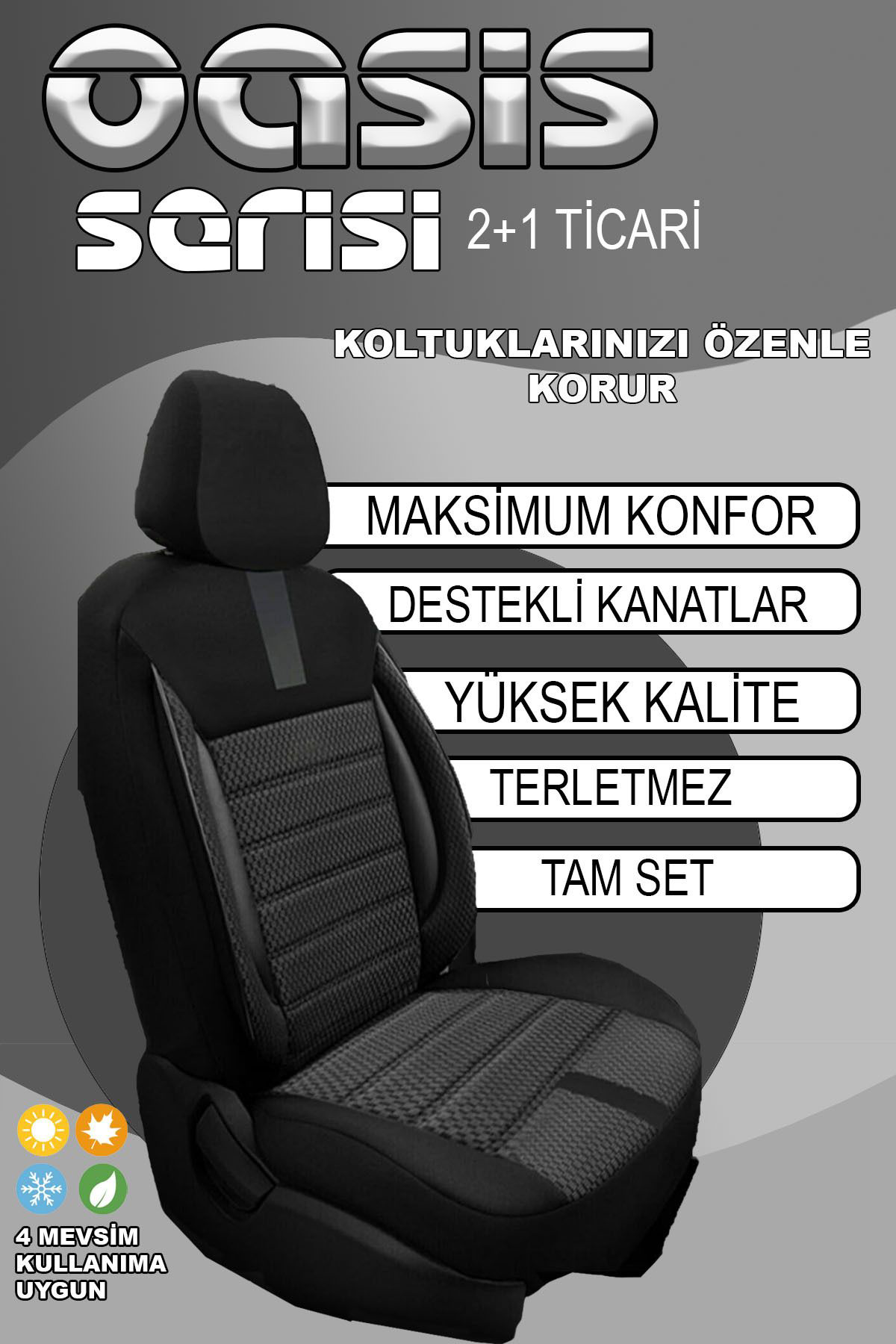 Oasis Serisi Serisi Ticari Oto Koltuk Kılıfı Fiat Doblo 2-3 Uyuml
