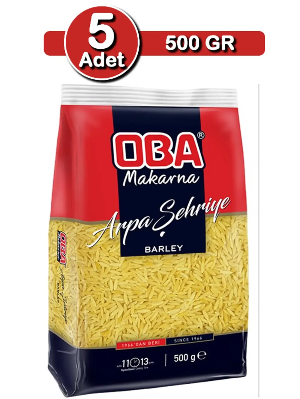 Oba Arpa Şehriye 500 g x 5 Adet | Ev Tipi Çoklu Paket