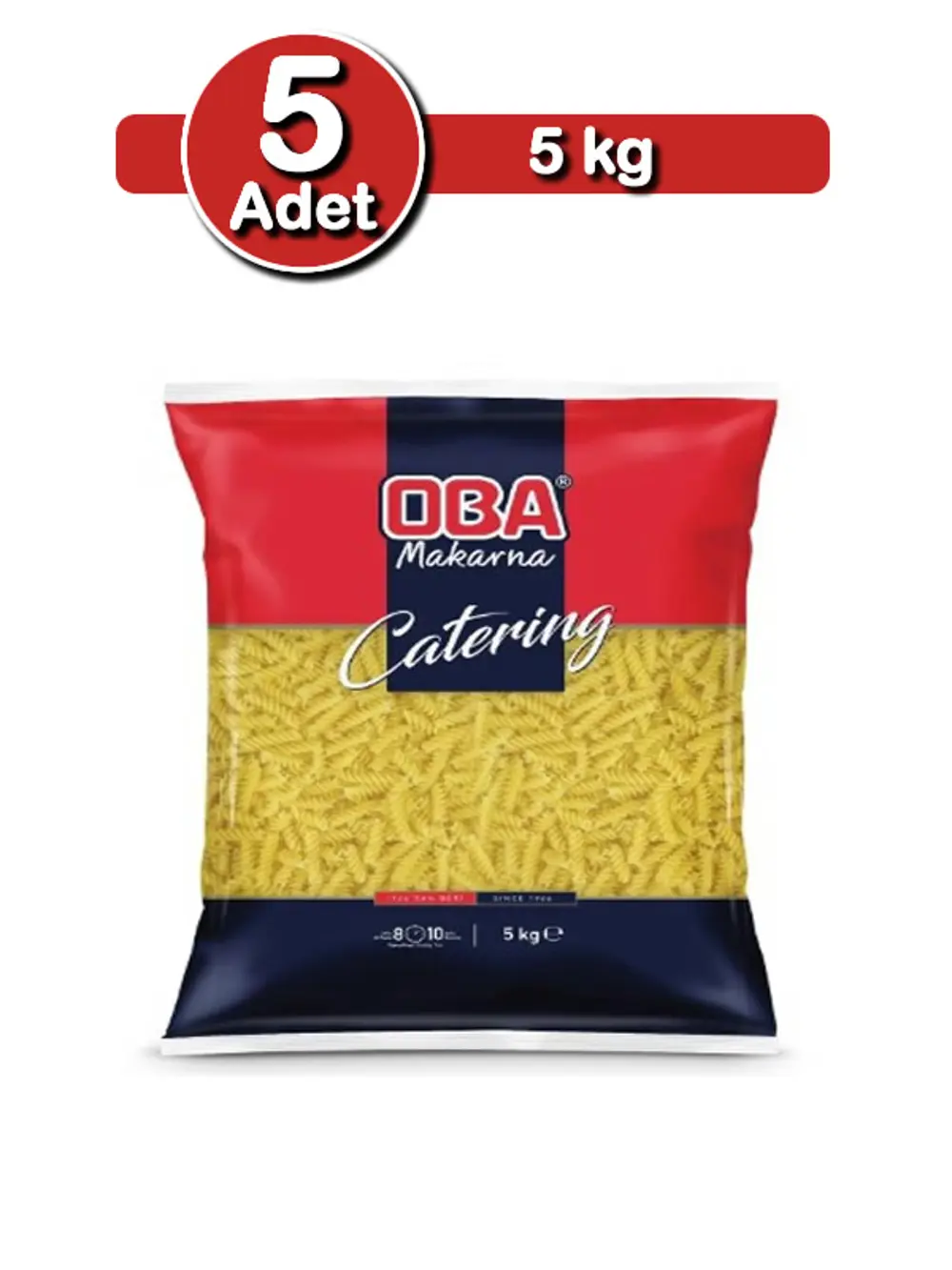 Oba Burgu Makarna 5 Kg X 5 Adet | Endüstriyel Kullanım Paketi