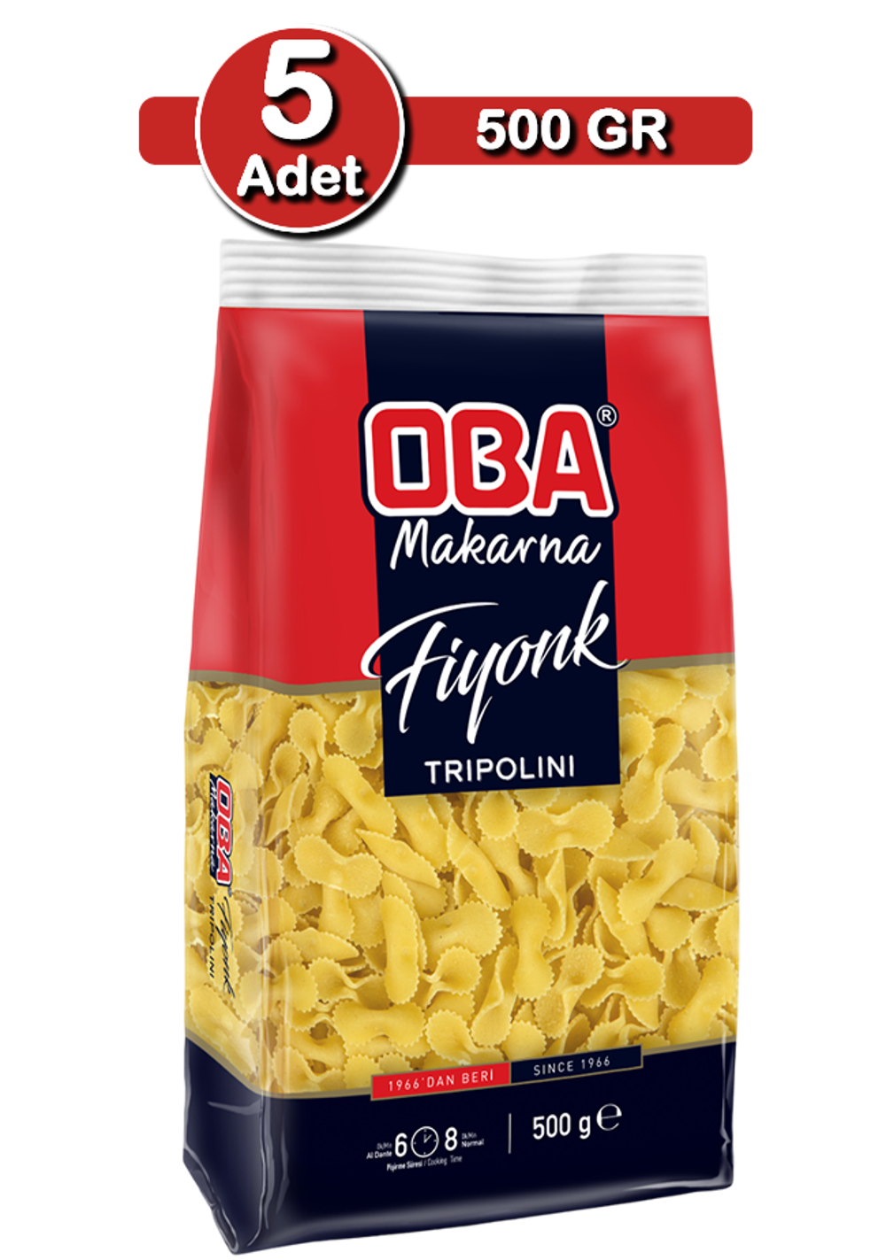 Oba Fiyonk Makarna 500 G X 5 Adet | Ev Tipi Çoklu Paket