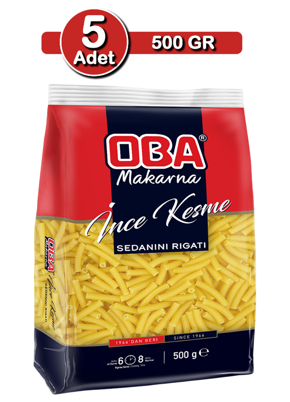 Oba İnce Kesme Makarna 500 G X 5 Adet | Ev Tipi Çoklu Çorbalık Pa