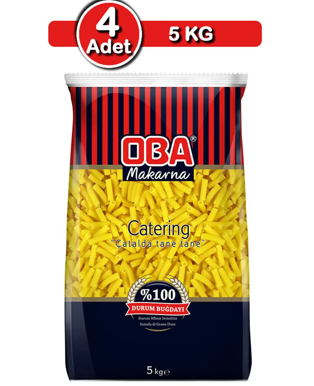 Oba Kalın Kesme Makarna 5 Kg x 4 Adet | Toptan Paket Avantajı
