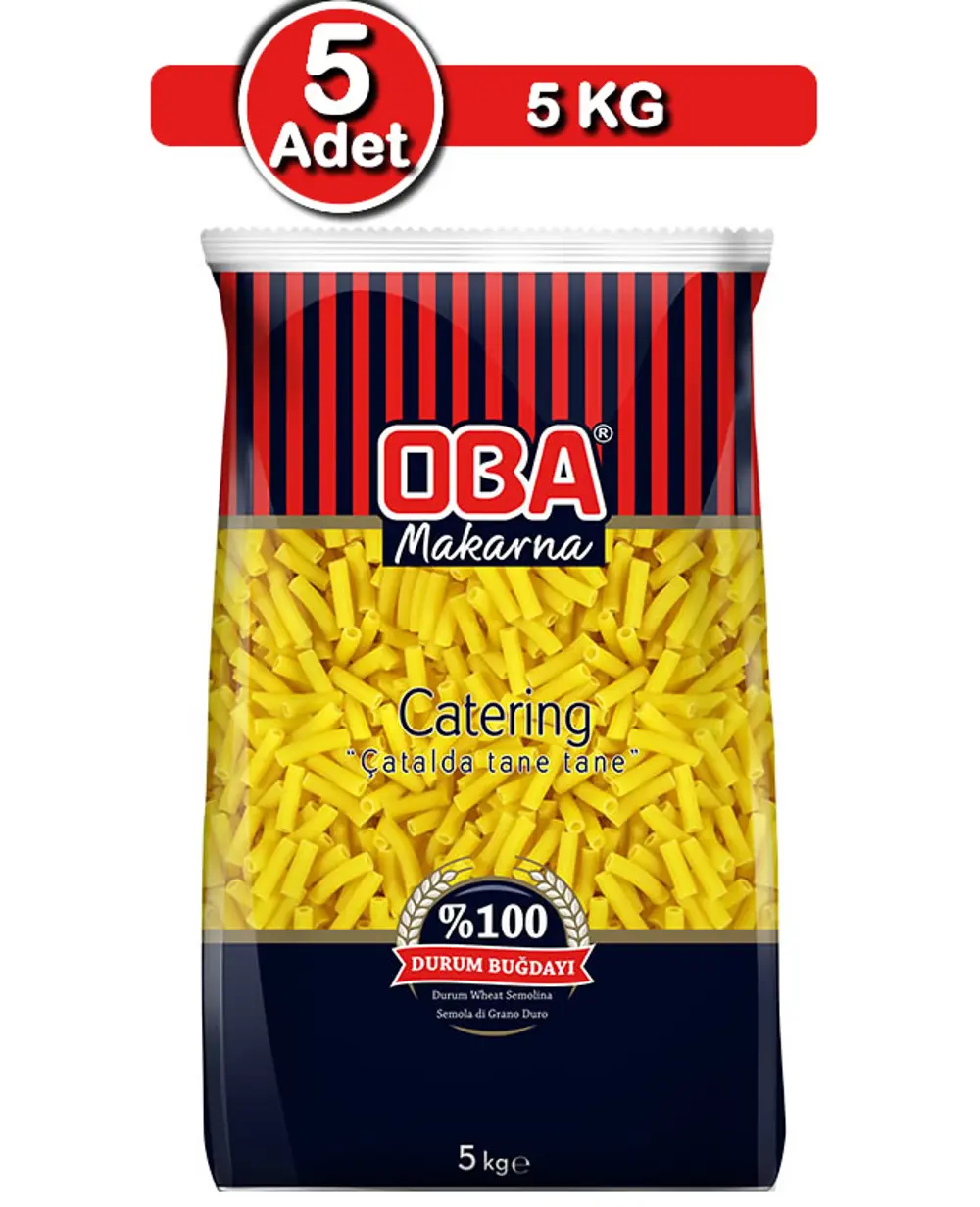 Oba Kalın Kesme Makarna 5 Kg x 5 Adet | Toptan Paket Fırsatı