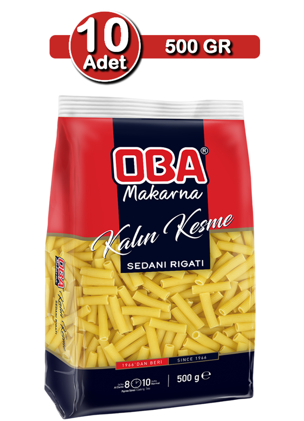 Oba Kalın Kesme Makarna 500 G X 10 Adet | Aile Ve İşletme Paketi