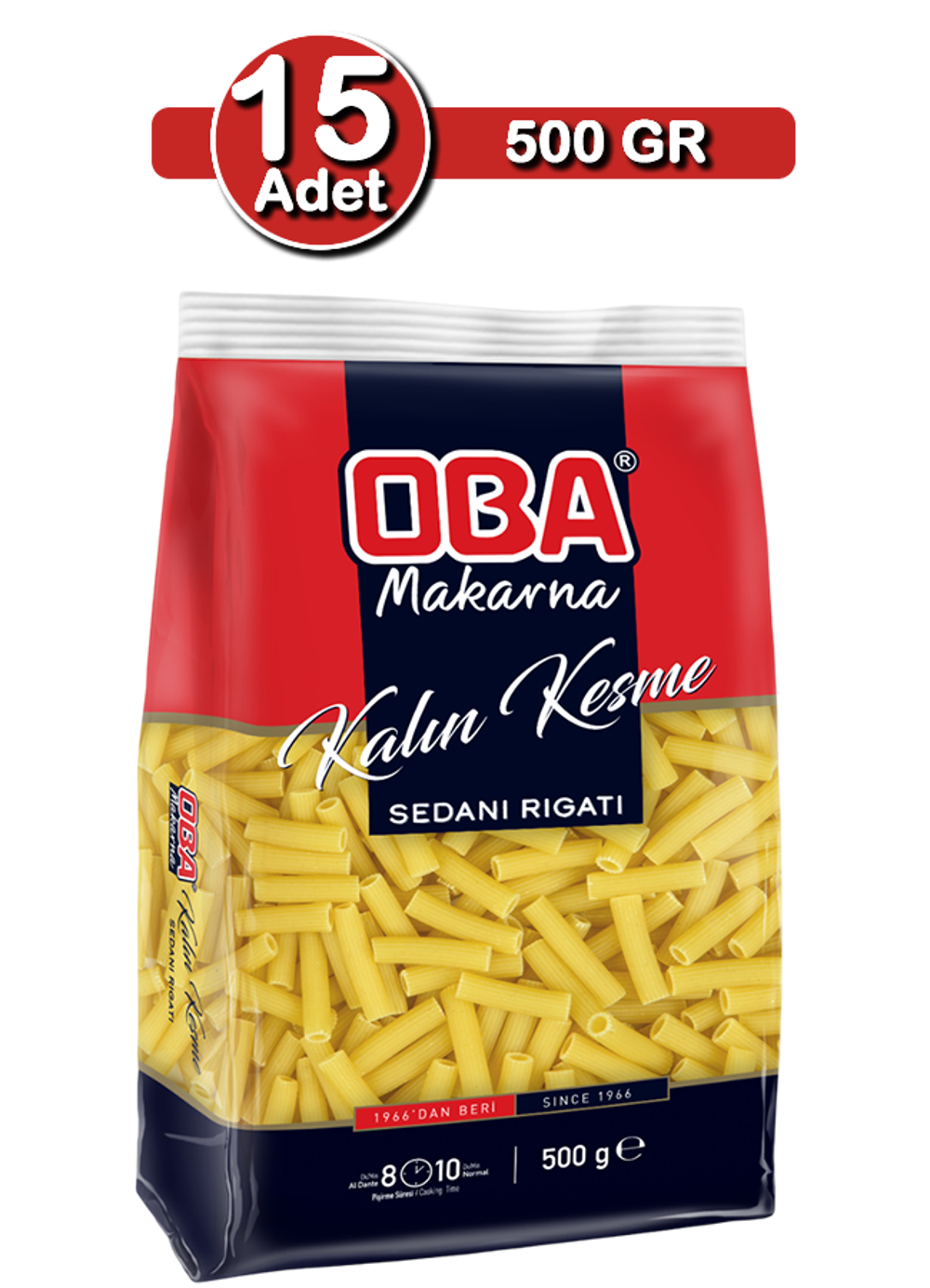 Oba Kalın Kesme Makarna 500 G X 15 Adet | Aile Boyu Stok Paketi