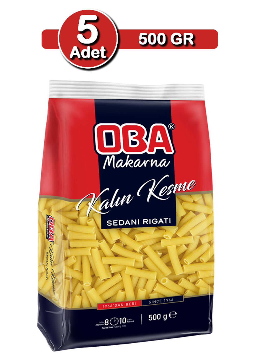 Oba Kalın Kesme Makarna 500 G X 5 Adet | Ekonomik Çoklu Paket