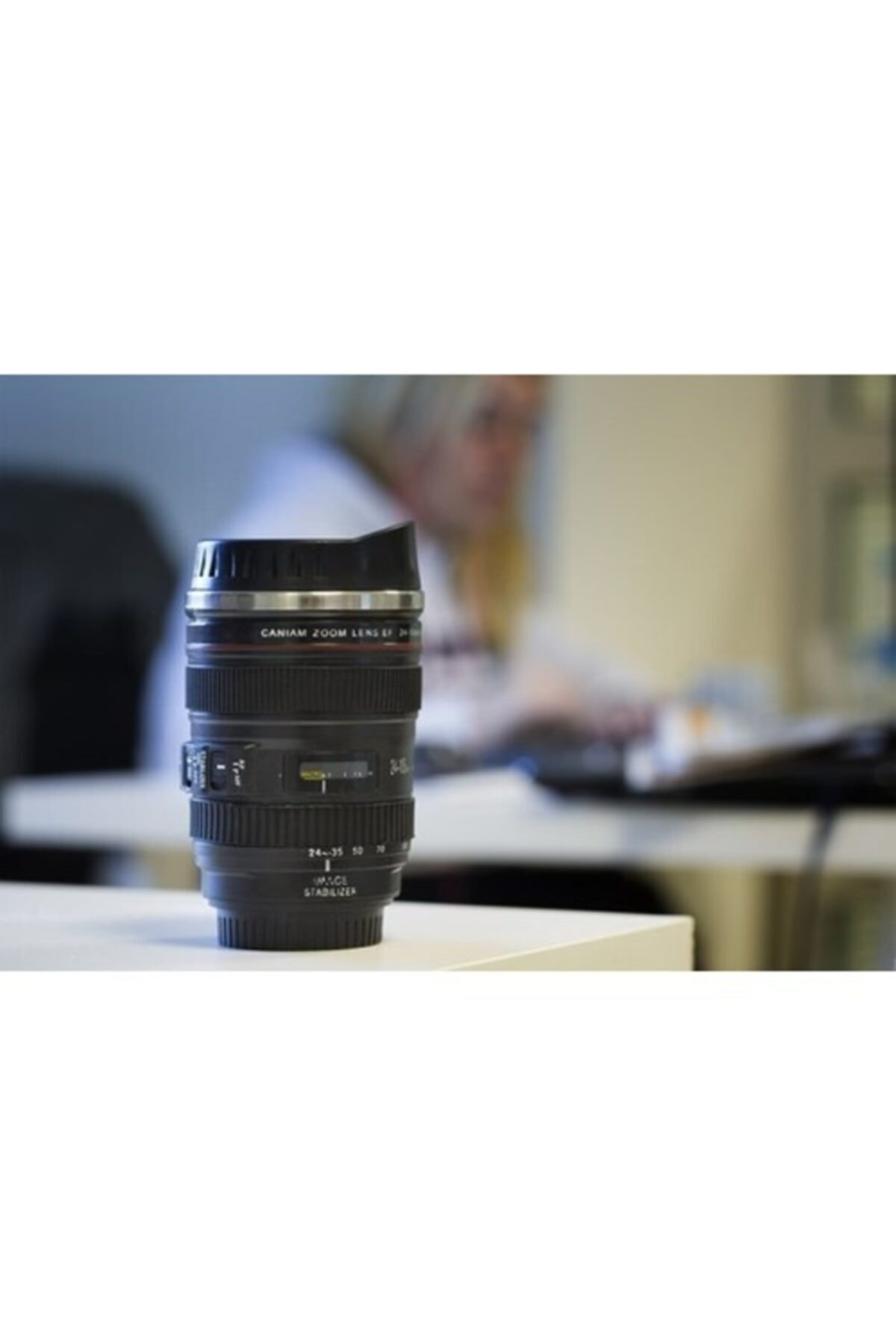 Objektif Görünümlü Kupa Bardak Objektif Termos