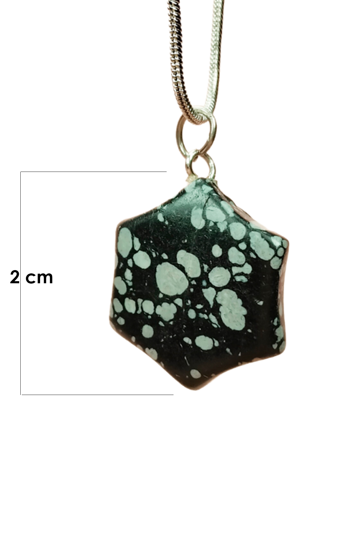 Obsidyen Doğal Taşı Zincirli El Yapımı Kolye Uç: 2 cm Zincir: 20 
