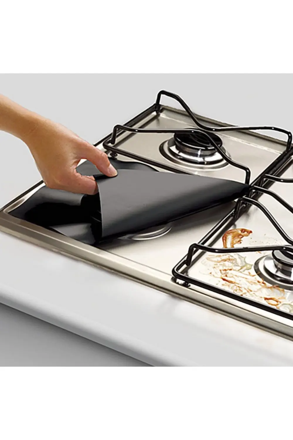 Ocak Koruyucu Folyo Yanmaz Yapışmaz 4'lü Siyah Set