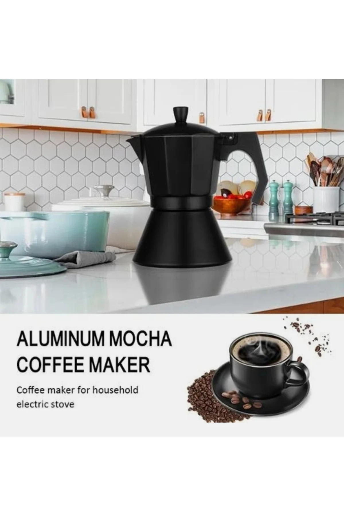 Ocak Üstü Espresso ve Kahve Makinesi - Moka Pot - 9 Kişilik 450 ml