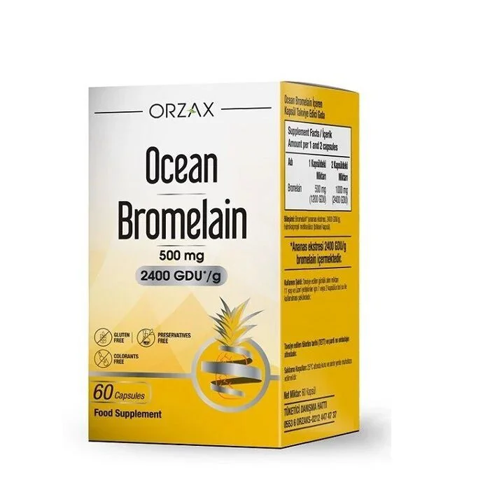 Ocean Bromelain 500 MG 2400 GDU/g 60 Kapsül Fiyatı, Yorumları ve Özellikleri