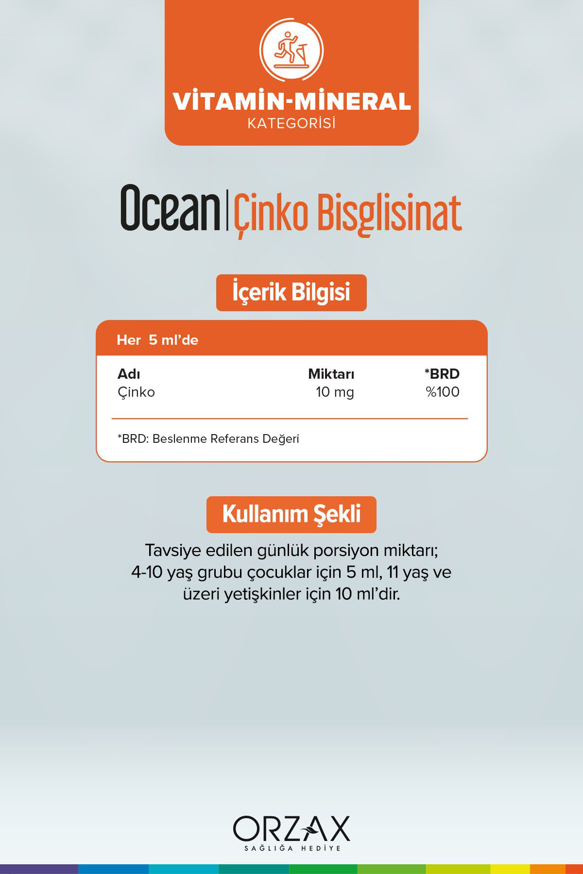Ocean Çinko Bisglisinat 10 mg 150 ml - Muz Aromalı