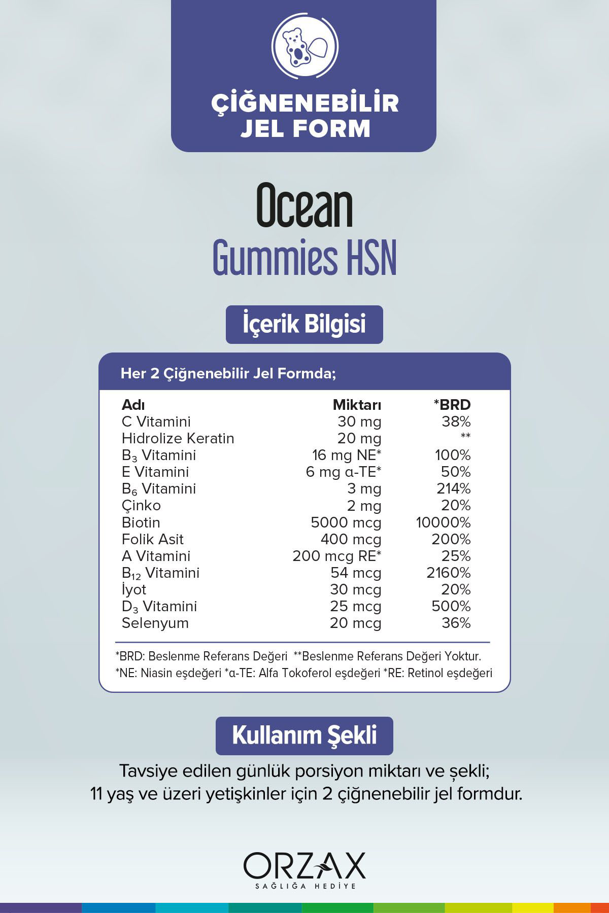 Ocean Gummies Hsn 60 Adet Çiğnenebilir Form