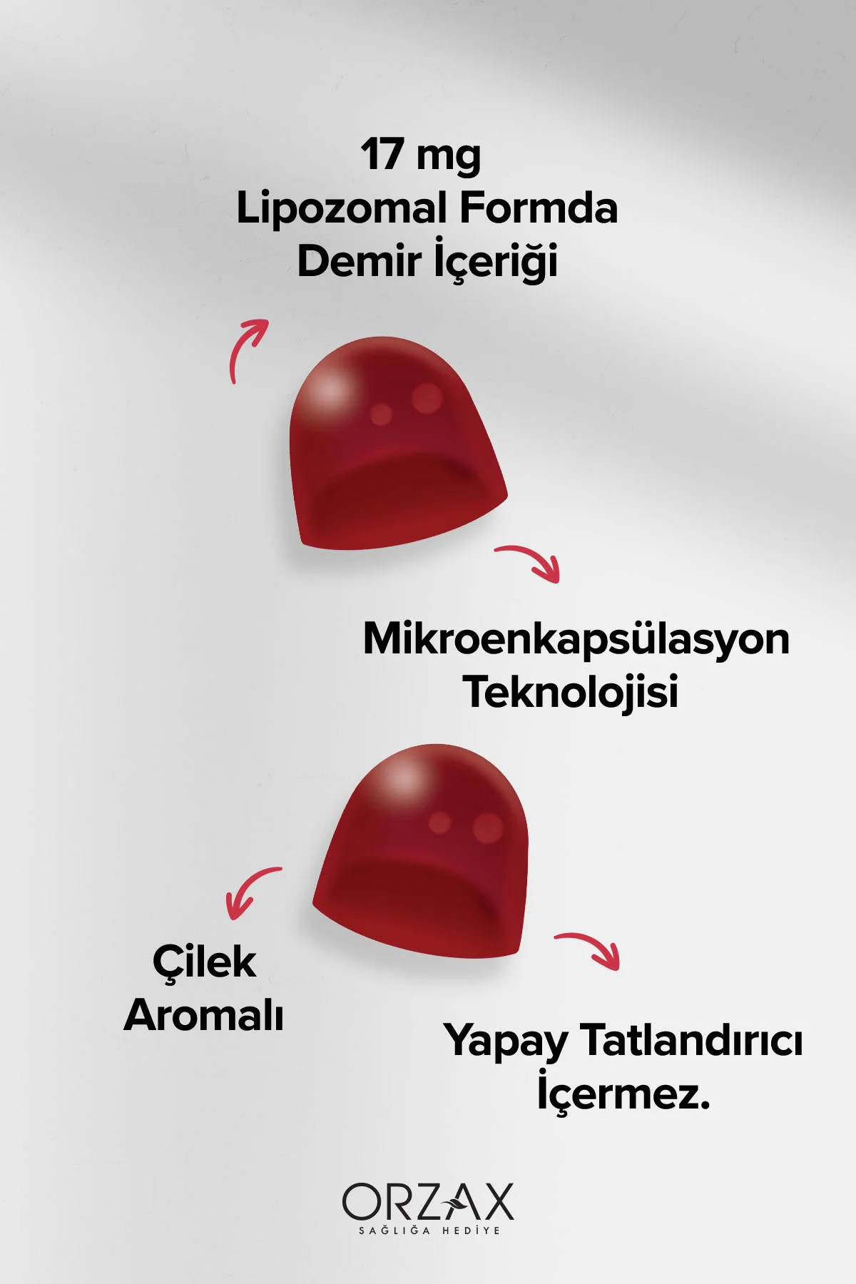 Ocean Gummies Iron Extra Demir İçeren Takviye Edici Gıda 60 Adet Çİğnenebilir Jel Form