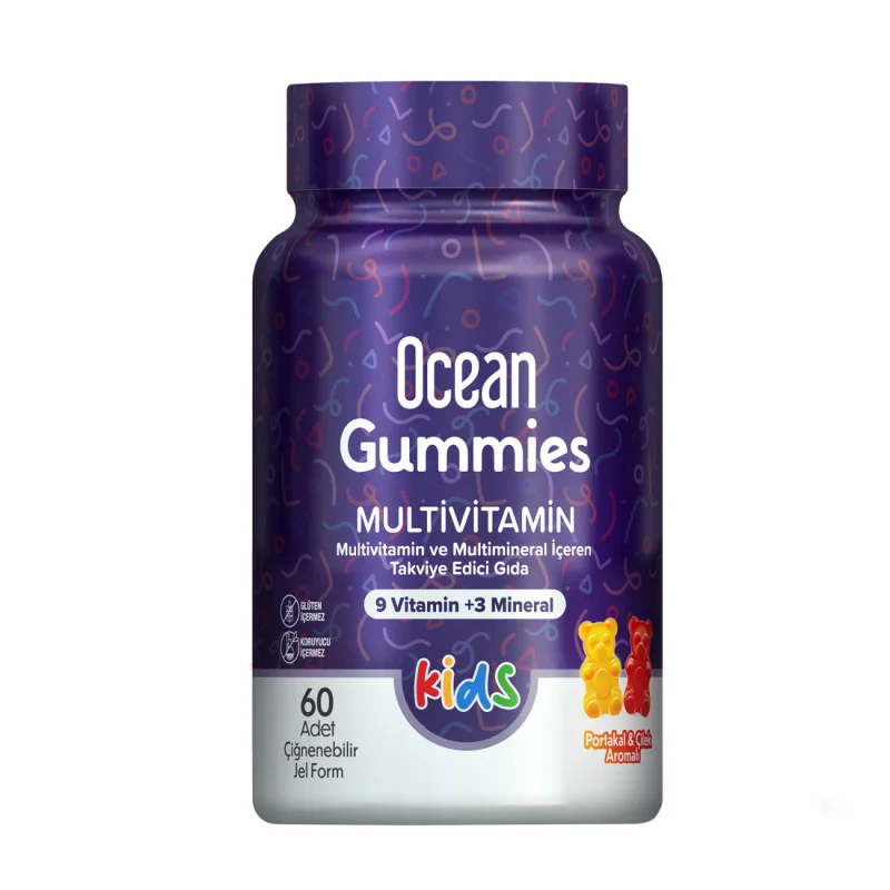 Ocean Gummies KIDS Multivitamin 60 Çiğnenebilir Jel Form Fiyatı, Yorumları ve Özellikleri