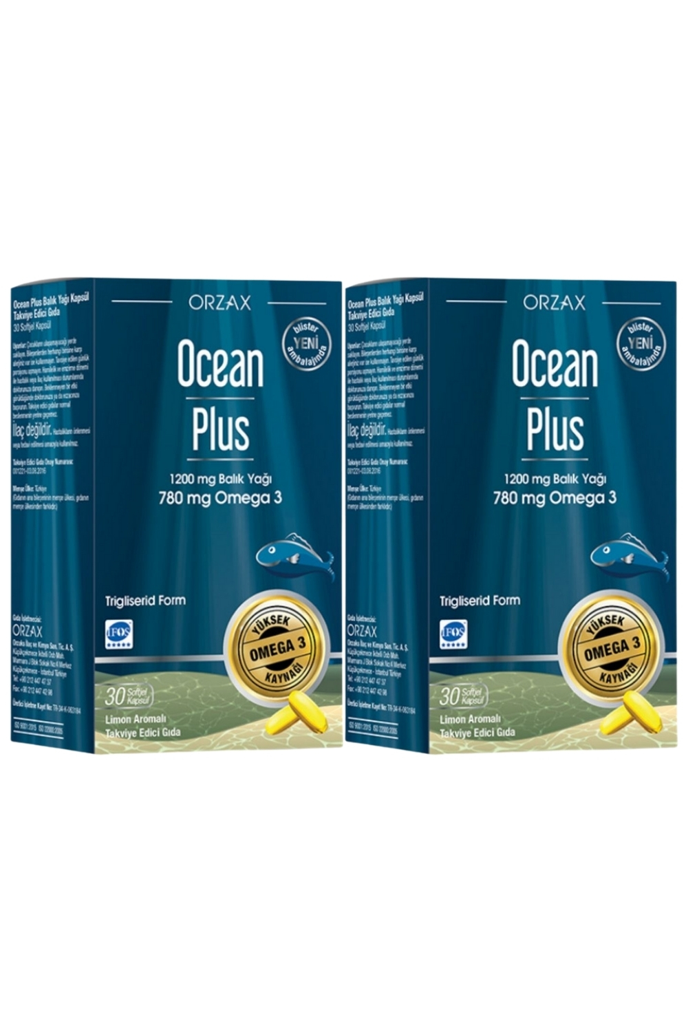 Ocean Plus 1200 Mg Balık Yağı 30 Kapsül X 2 Adet Ocean Plus 1200 Mg Balık Yağı 30 Kapsül X 2 Adet
