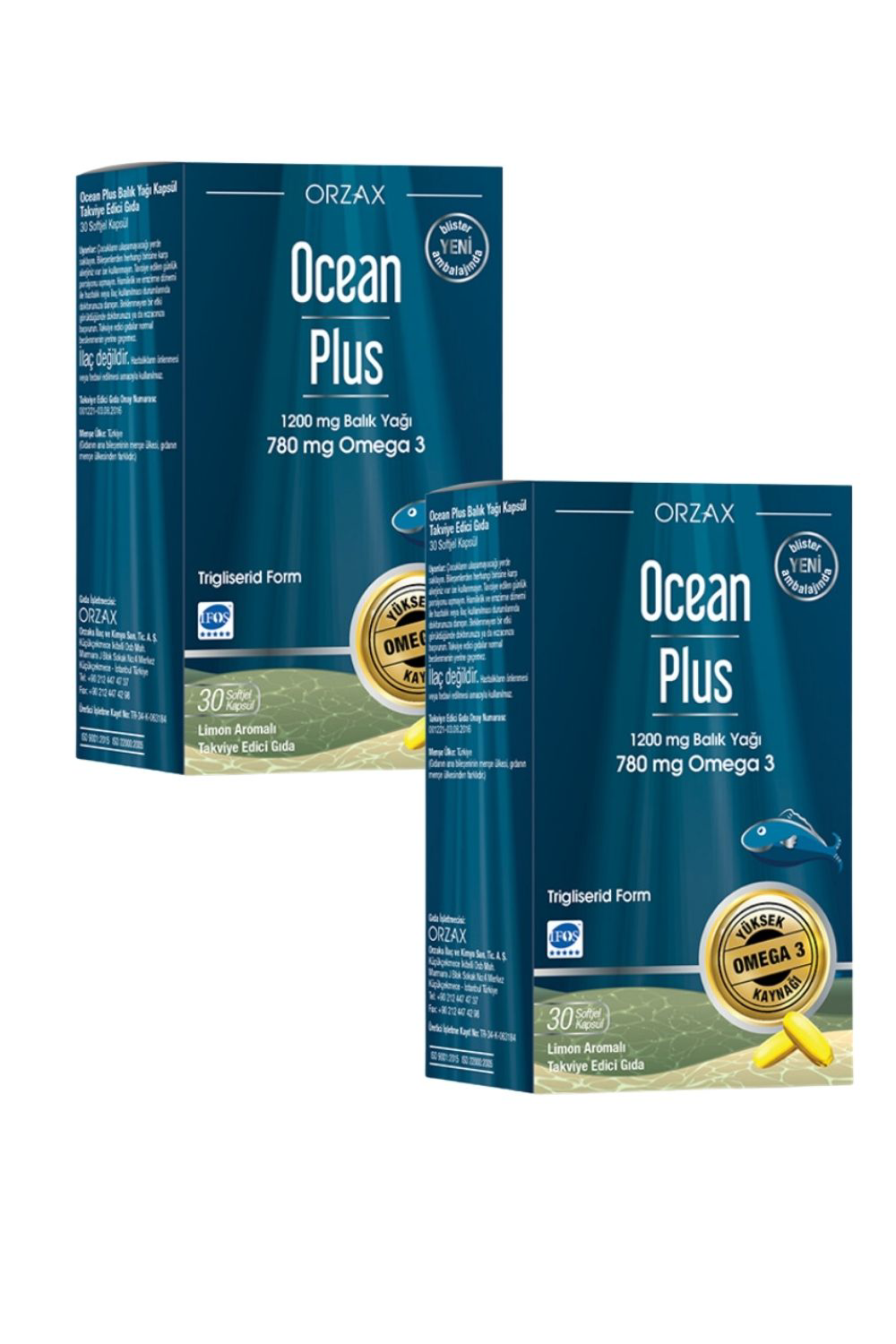 Ocean Plus 1200 Mg Balık Yağı 30 Kapsül X 2 Adet Ocean Plus 1200 Mg Balık Yağı 30 Kapsül X 2 Adet