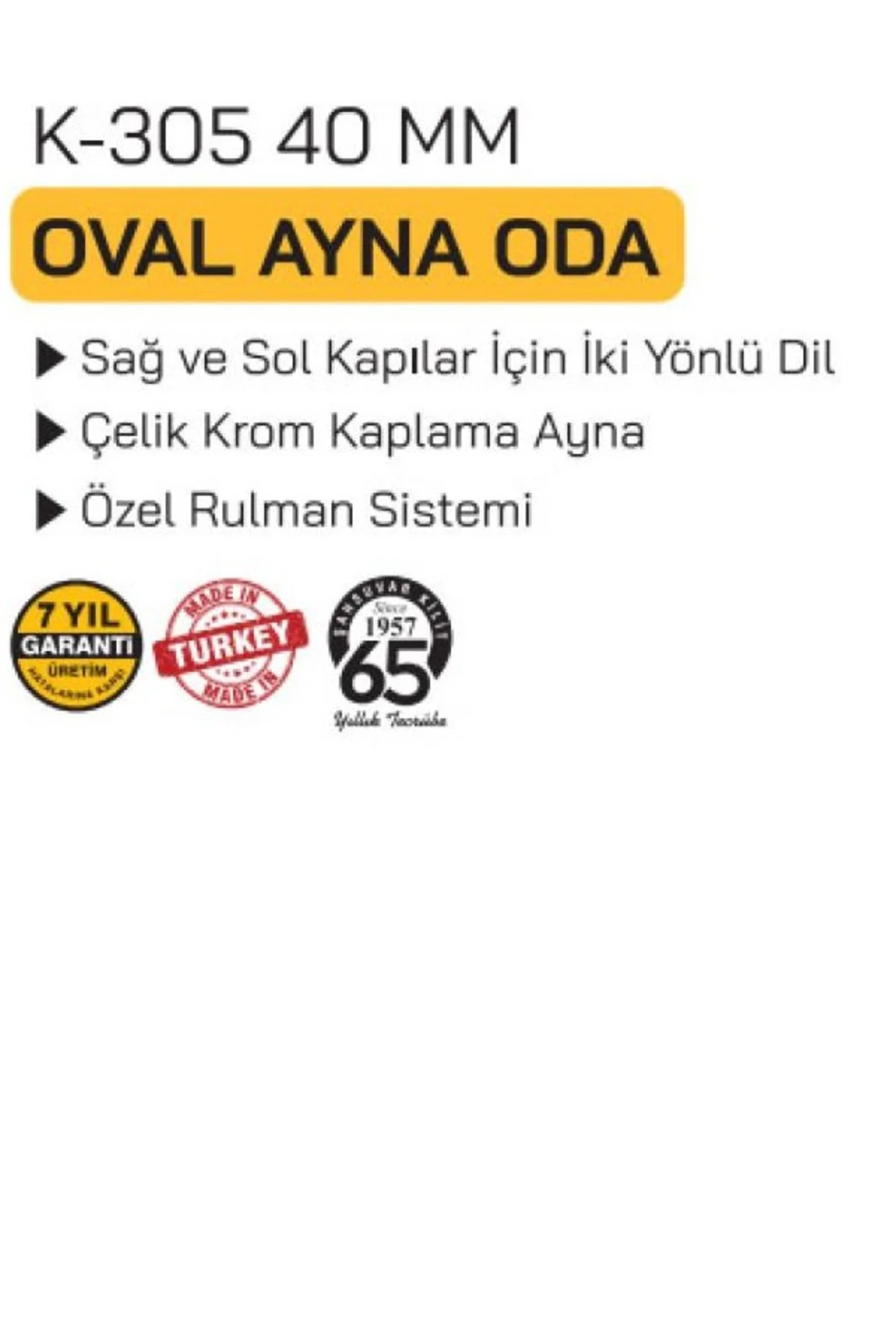 ODA KAPI KİLİDİ 40MM OVAL AYNA Fiyatı, Yorumları ve Özellikleri