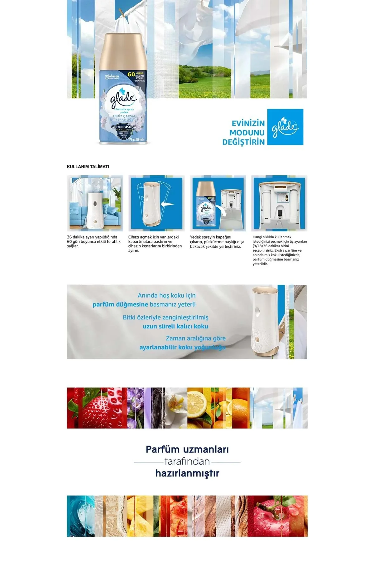 Oda Kokusu Otomatik Sprey Yedek 269ml (10 LU SET) Temiz Çarşaf Ferahlığı (5PK*2) Fiyatı, Yorumları ve Özellikleri