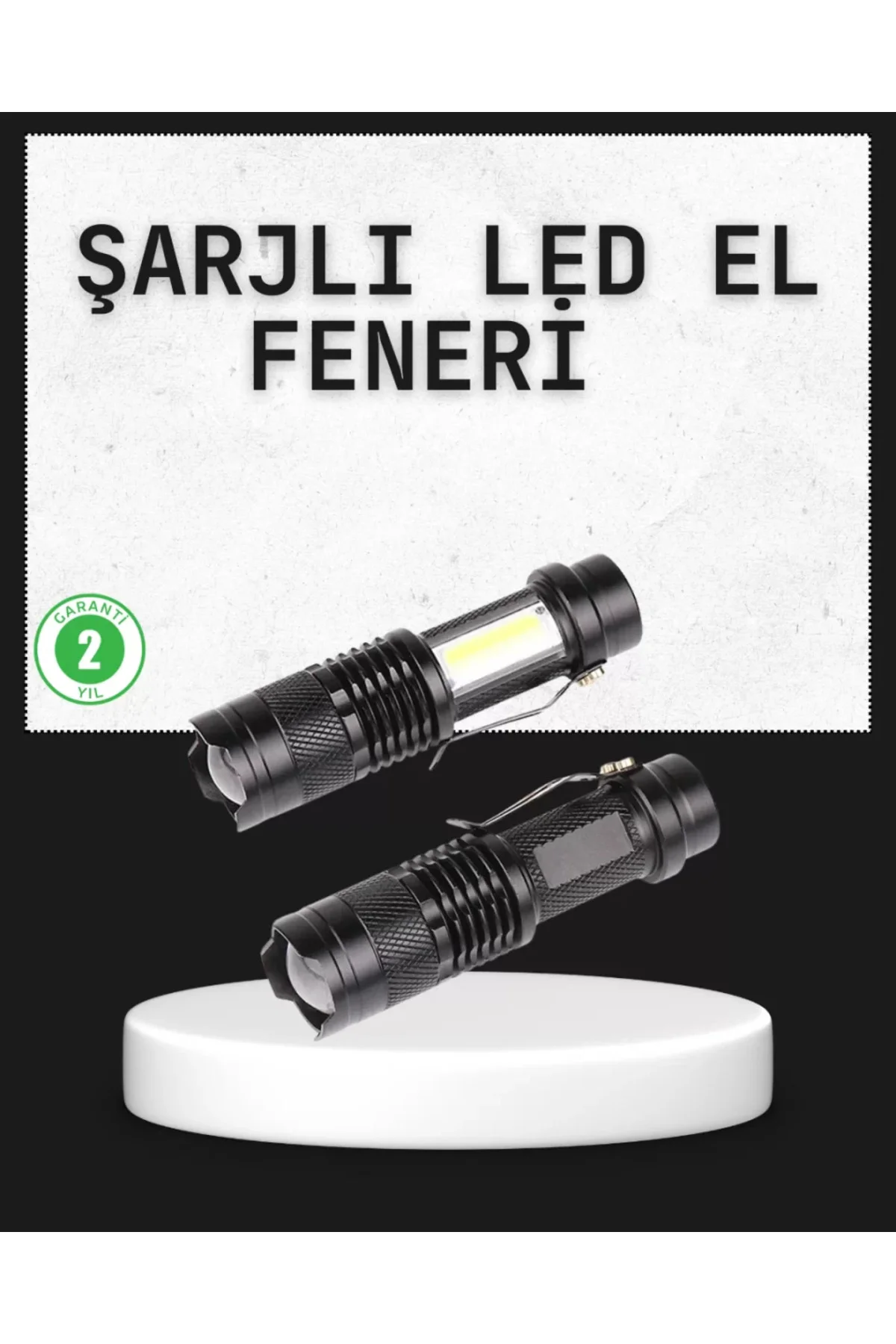 Odak Ayarlı 2000 Lümen Şarjlı LED El Feneri