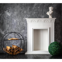 Odun Kovası Yuvarlak Tasarım Metal Odunluk