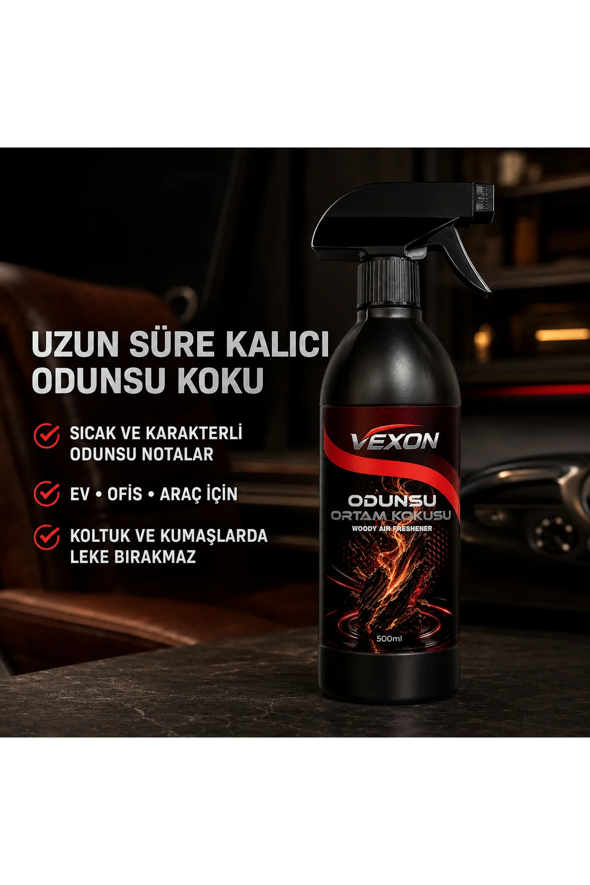 Odunsu Ortam Kokusu 500 ml – Ev, Ofis ve Araç İçin Odunsu Kokulu Oda Spreyi