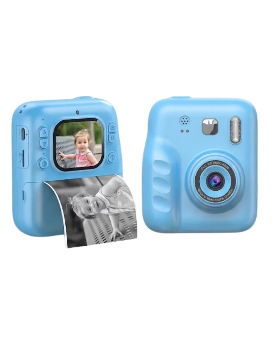 OEMTR Çocuk Fotoğraf Makinesi Anında Baskı Özellikli 4 Kağıt Rulo ve 5 Renkli Kalem Hediyeli