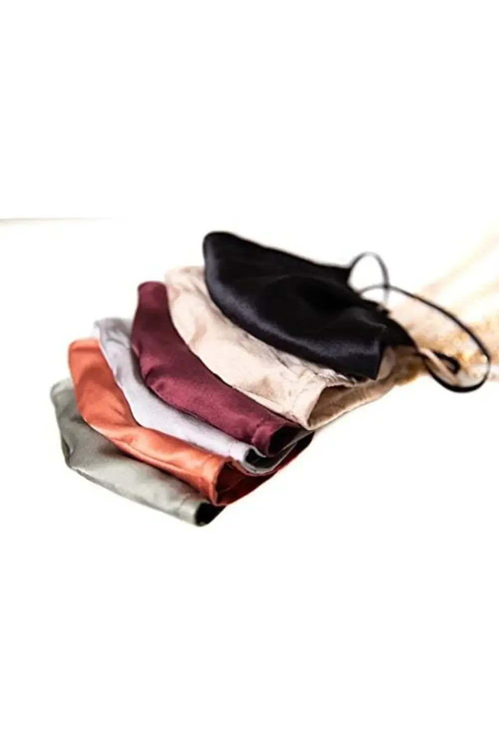 of Silk%100 İpek Kiremit Rengi Ağız Maskesi Zincir Detaylı 118522