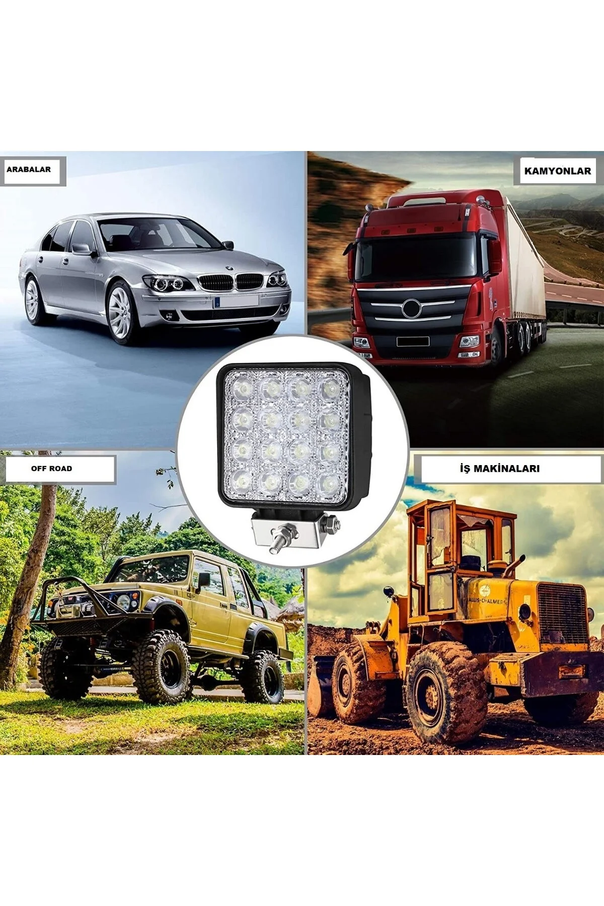 OFF ROAD 16 LED KARE ÇALIŞMA LAMBASI