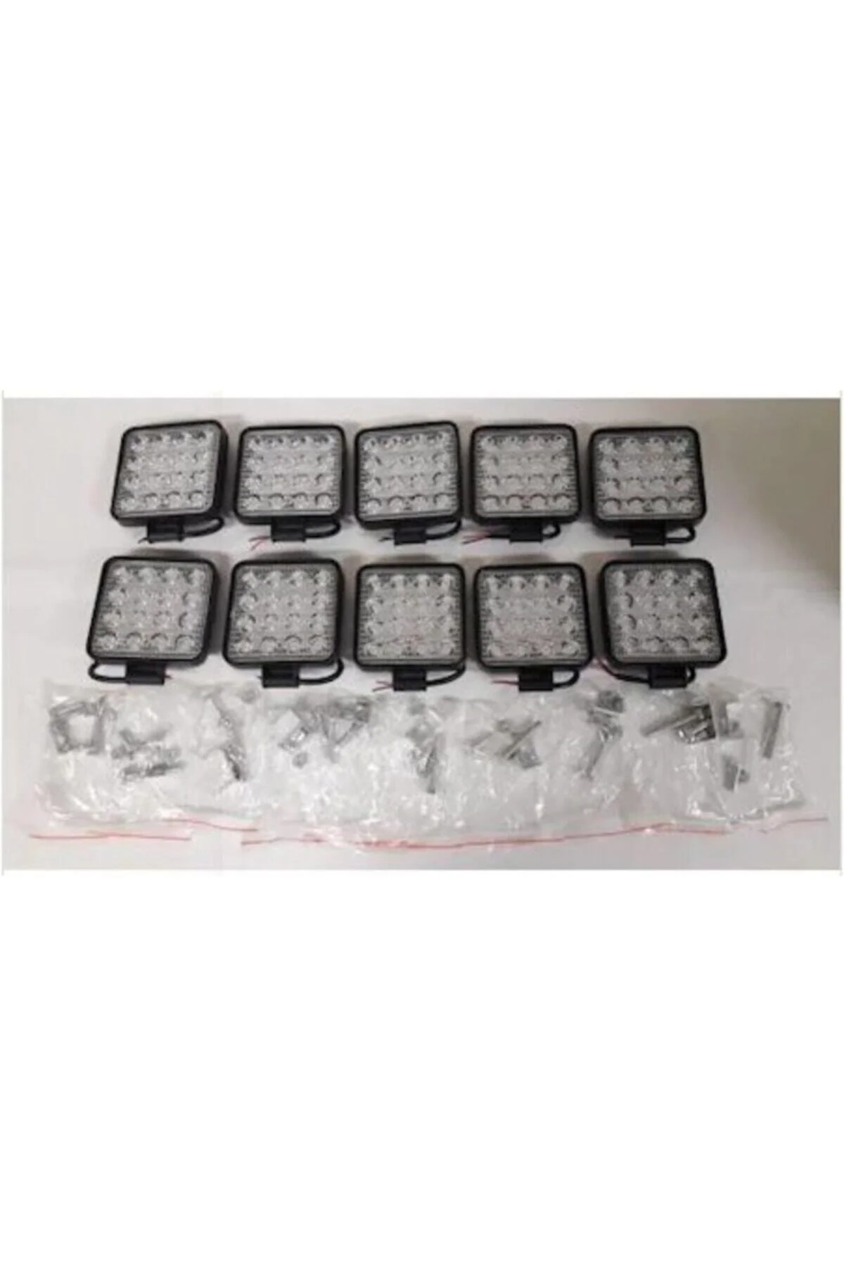 Off Road Sis Farı - Lambası 16 Led Kare Çalışma Lambası 10 Adet