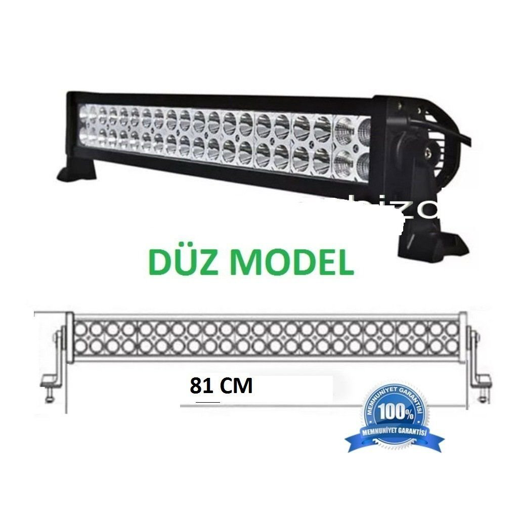 Off Road Uyumlu LED Bar Düz Model Çift Sıra LED 180 At 81 Cm 60 L