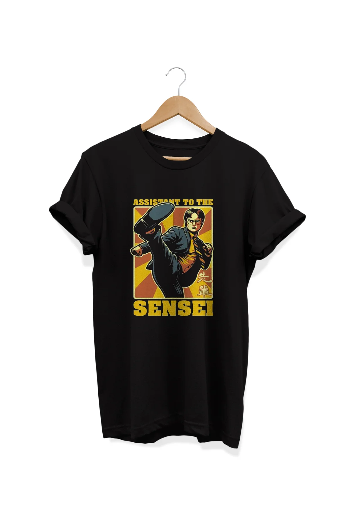 , Office Baskılı, %100 Pamuk, Bisiklet Yaka, Oversize T-shirt, Büyük Beden Tişört
