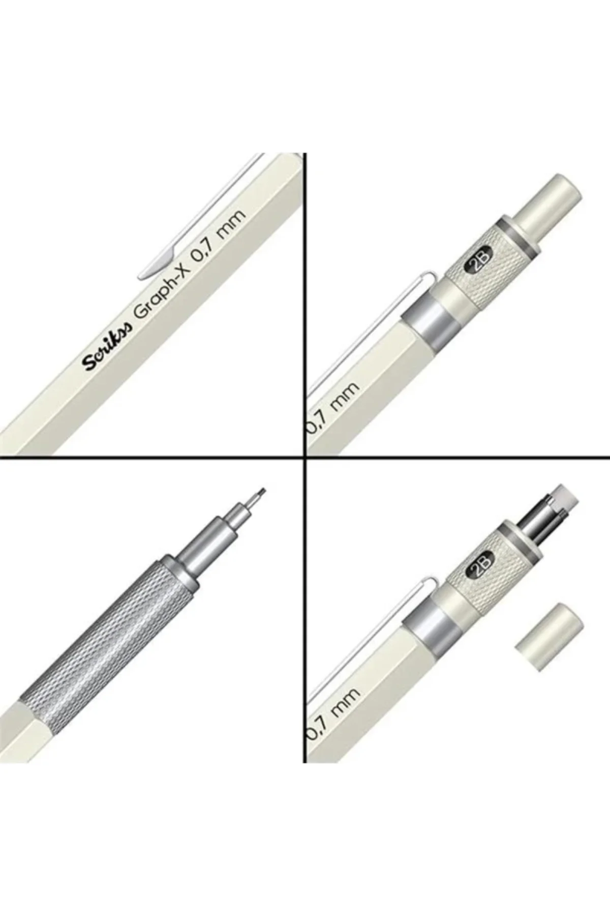 Office Graphx Mekanik Kurşun Kalem Beyaz 0.7 Mm