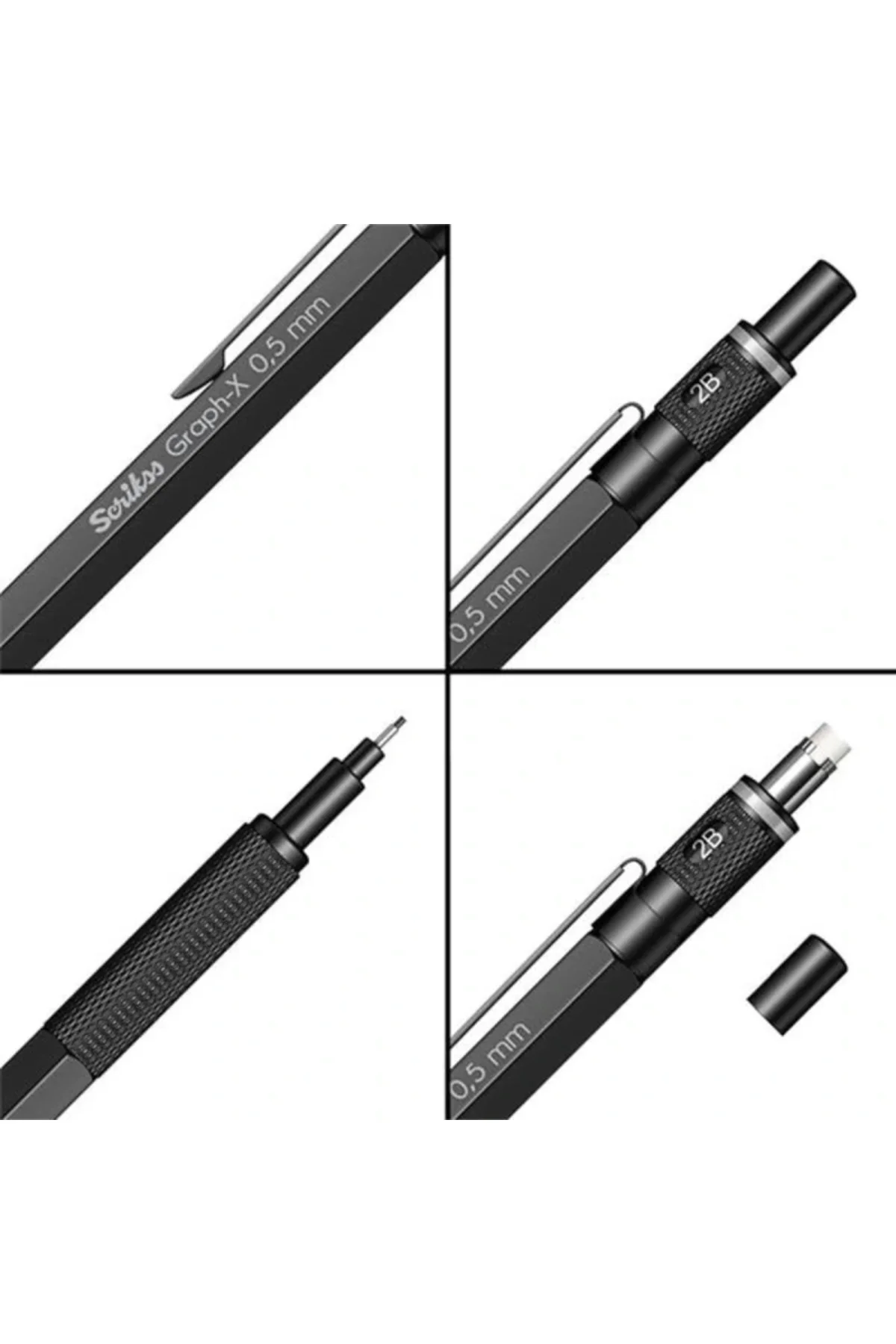 Office Graphx Mekanik Kurşun Kalem Mat Siyah 0.5 Mm