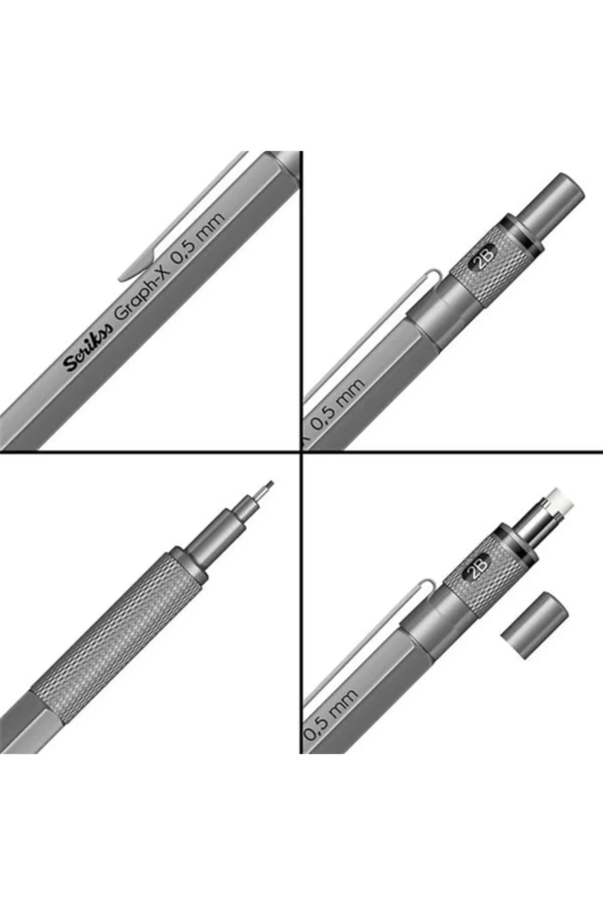 Office Graphx Mekanik Kurşun Kalem Kurşun Gri 0.5 Mm