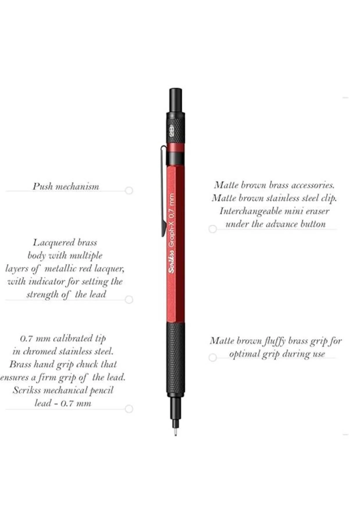 Office Graphx Versatil Kalem 0.7 Mm Kırmızı